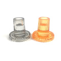Colored Glass Taper Candle Holder With ribbed Design