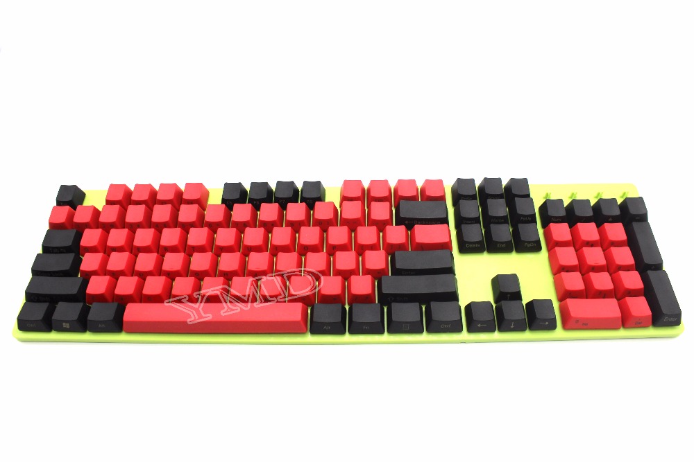 Free Shipping YMDK 104 87 61 Mixed Red Black PBT OEM Profile Keycap For 104 TKL 60% MX Switches Mechanical Gaming Keyboard