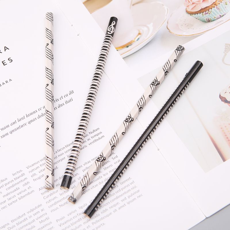 2021 New 4pcs Musical Note Pencil HB Standard Pencil Music Stationery Piano Notes School Student Gift