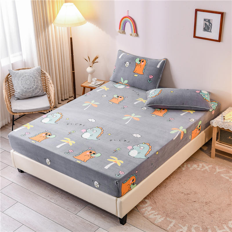Coral Fleece Mattress Cover On Rubber Band Single/Double/Queen/King Size sabanas Bed Sheets With Elastic Winter Bedclothes