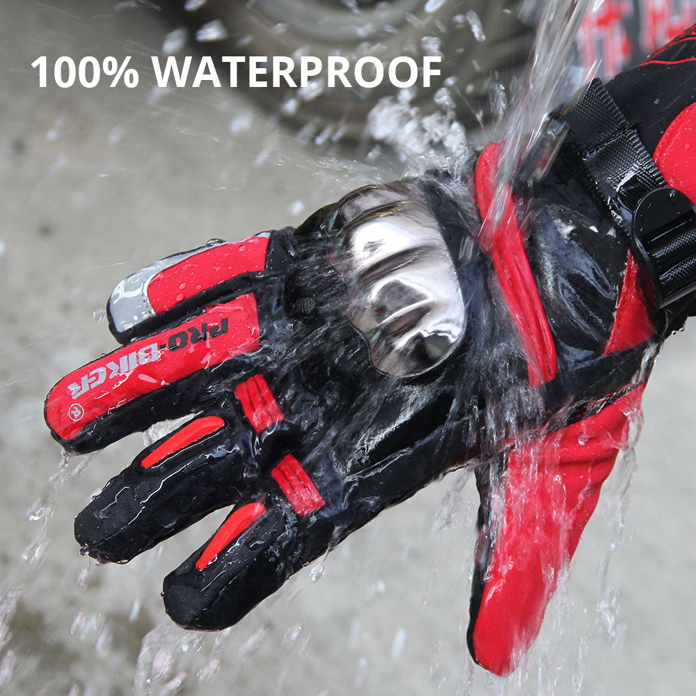 PROBIKER Waterproof Guantes Moto Motorcycle Gloves Touch Screen Moto Gloves Thermal Fleece Lined Motorbike Riding Gloves Winter