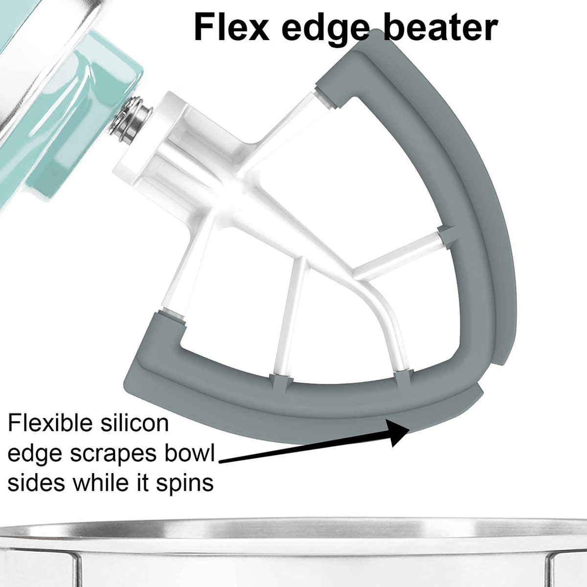 Tilt Head 4.5/5 Quart Flex Edge Beater for Pouring Shield Stand Mixer Replacement for Kitchen,Total Specialty Tools