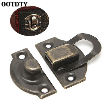 10PCS OOTDTY Antique Metal Lock 25x20mm Wooden Jewelry Box Decorative Padlock Hasps Latch With Screws Furniture Hardware