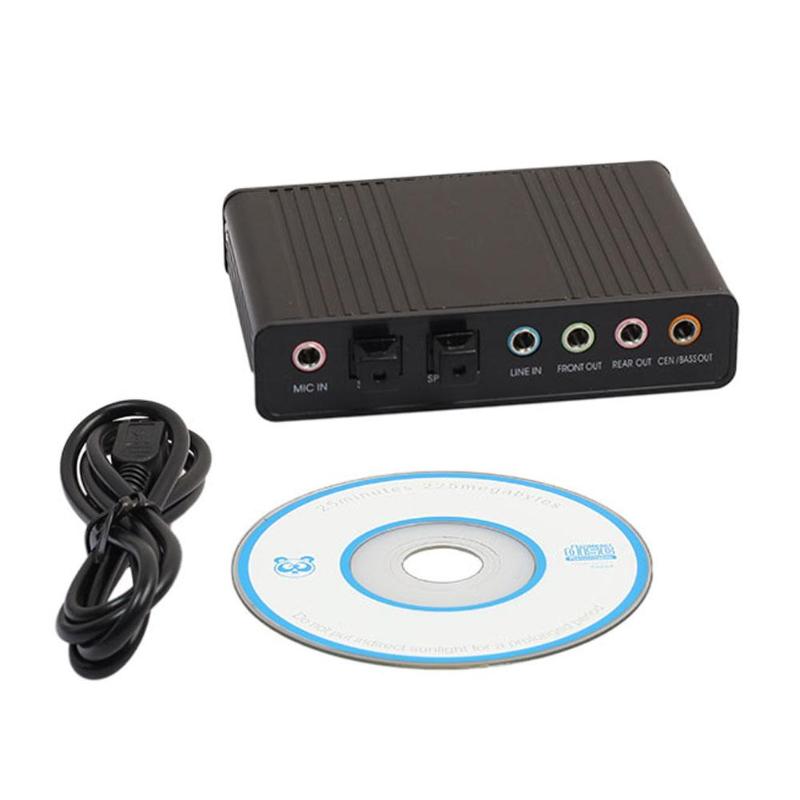 Professional External Sound Card USB Channel 6 External Audio Music Sound Card Soundcard For Laptop PC with Driver CD+ Cable