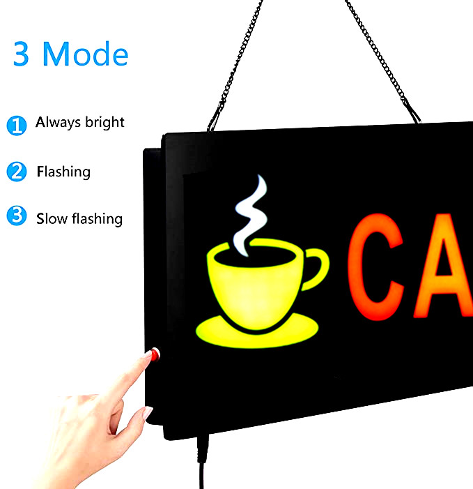 Cafe resin led neon open signboard plaque modern commercial bar coffee decoration club decoration home decoration display panel