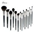 Decsy Makeup Brush Set 15Pcs High Quality Black Synthetic Hair Make Up Kit Tools Face Eye Professional Makeup Brushes