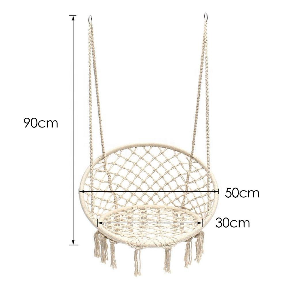 Safe Beige Hanging Hammock Chair Swing Rope Outdoor Indoor Bar Garden Hammock Swing Chair for Children Child Hanging Chair