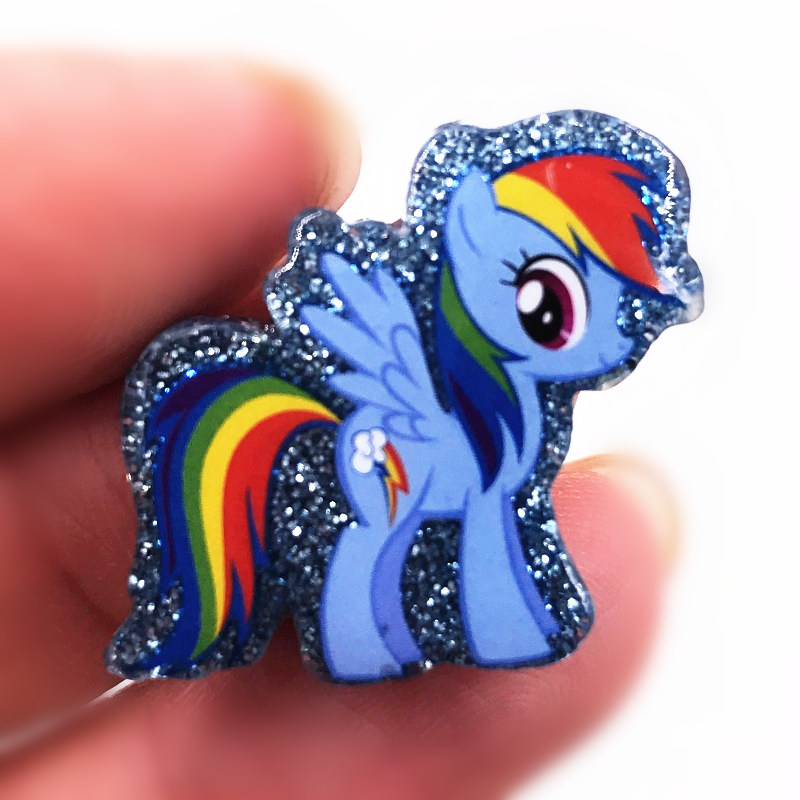 5PCS/Lot Ponies Resin Flat Back My little Horse Character Fluttershy Rainbow Twilight DIY For Jewelry Accessories Headwear Gift