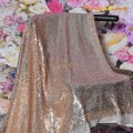 Royaltime Shimmer Rose Gold Sequin Fabric By The 0.5 Yard Two Way Stretch Embroidered Mesh African Lace Fabric for Dress Sewing
