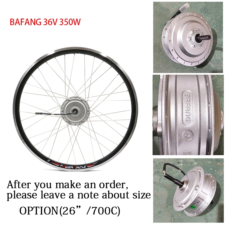 Bafang 36V 350W E-Bike Conversion Kit With Battery Rear Rack Electric Bicycle Kit 26" 700C(28") Motorized Wheel Bafang Hub Motor