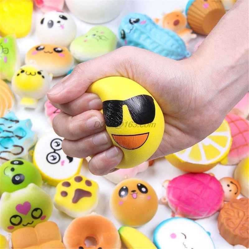 New 20Pcs Squishy Cake Panda Ice Cream Donut Keychain Slow Rising Squishy Toys Squishy Food Phone Strap