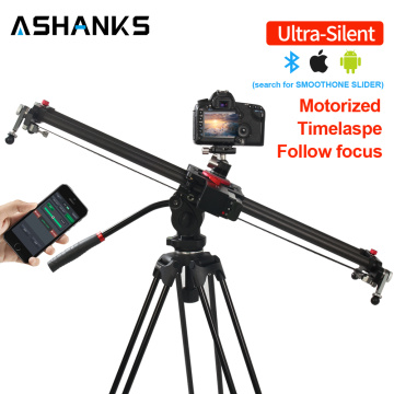 ASHANKS Bluetooth Carbon Camera Slide Follow Focus Motorized Electric Control Delay Slider Track Rail for Timelapse Photography