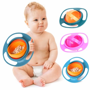 Baby Feeding Dish Cute Baby Gyro Bowl Universal 360 Rotate Spill-Proof Bowl Food-grade PP Dishes Children's Baby Tableware