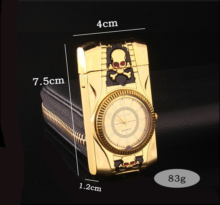Multiple Shapes Clock Watch Quartz Lighter Compact Butane Jet Torch Cigarette Cigar Straight Fire Lighter NO GAS Men Gift