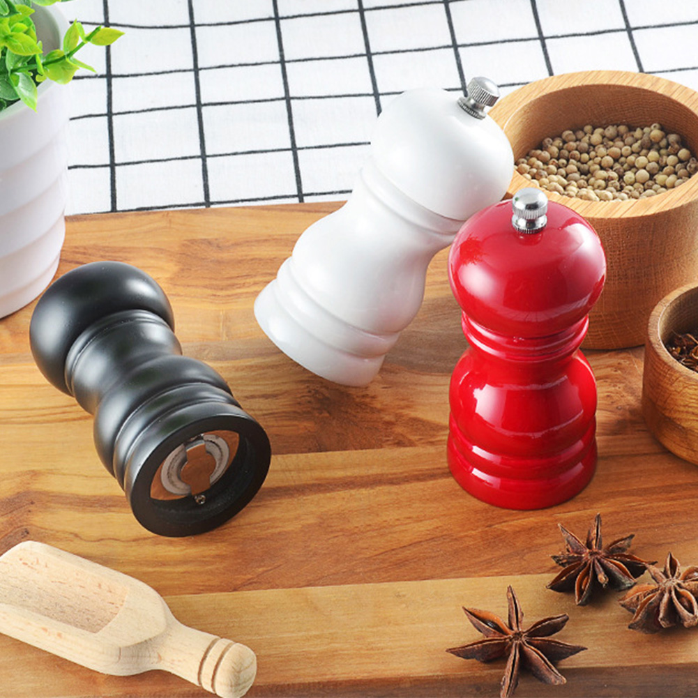 Manual Wooden Pepper Grinder Handheld Seasoning Spice Salt Grain Mill Portable Practical Household Convenient Kitchen Tools