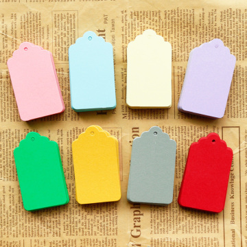 50pcs 4x7cm Colorful Paper Tags Handmade Wedding Favors Craft Gift Hang Tag Packaging Label Price Tags DIY Cloth Sewing Supply