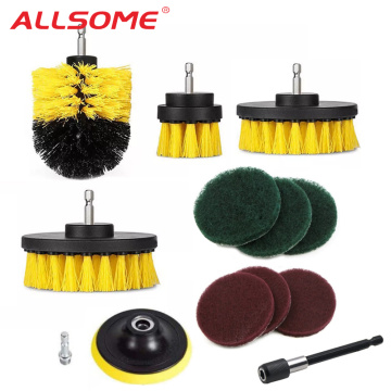 ALLSOME 12Pcs Electric Drill Brush Scrub Pads Grout Power Drills Scrubber Cleaning Brush Tub Cleaner Tools Kit HT2725