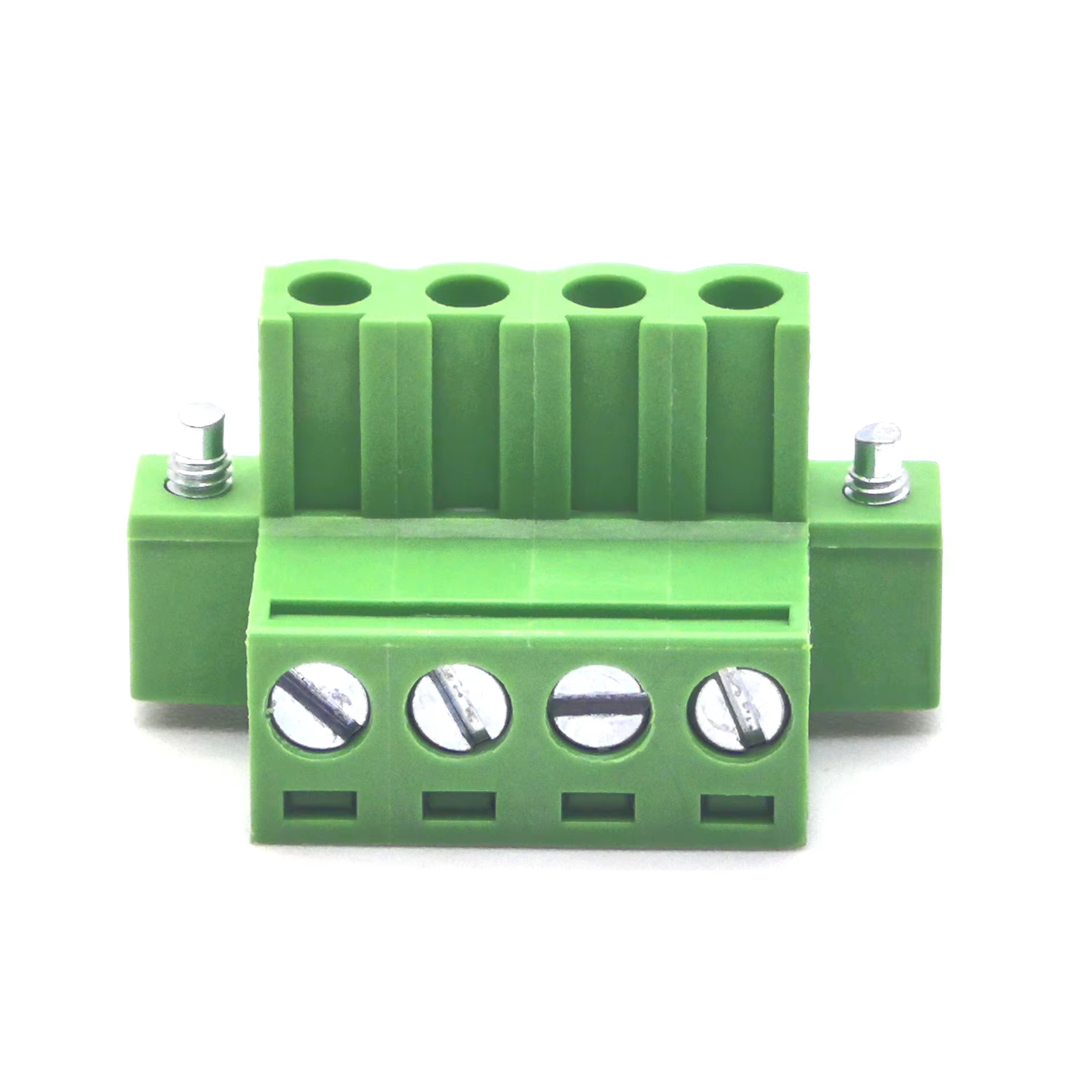 Pluggable Terminal Blocks Female Copper Block with Lug Non-Latching Green 1*4P