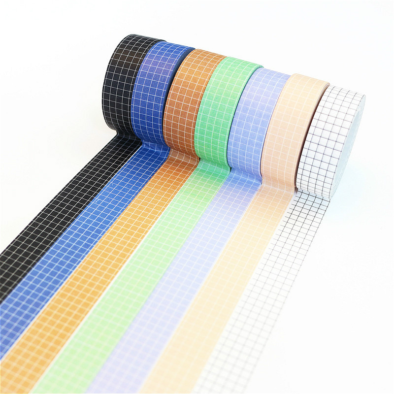 10M Black White Grid Washi Tape Planner Office Adhesive Tape DIY Scrapbooking Sticker Label Japanese Masking Tape