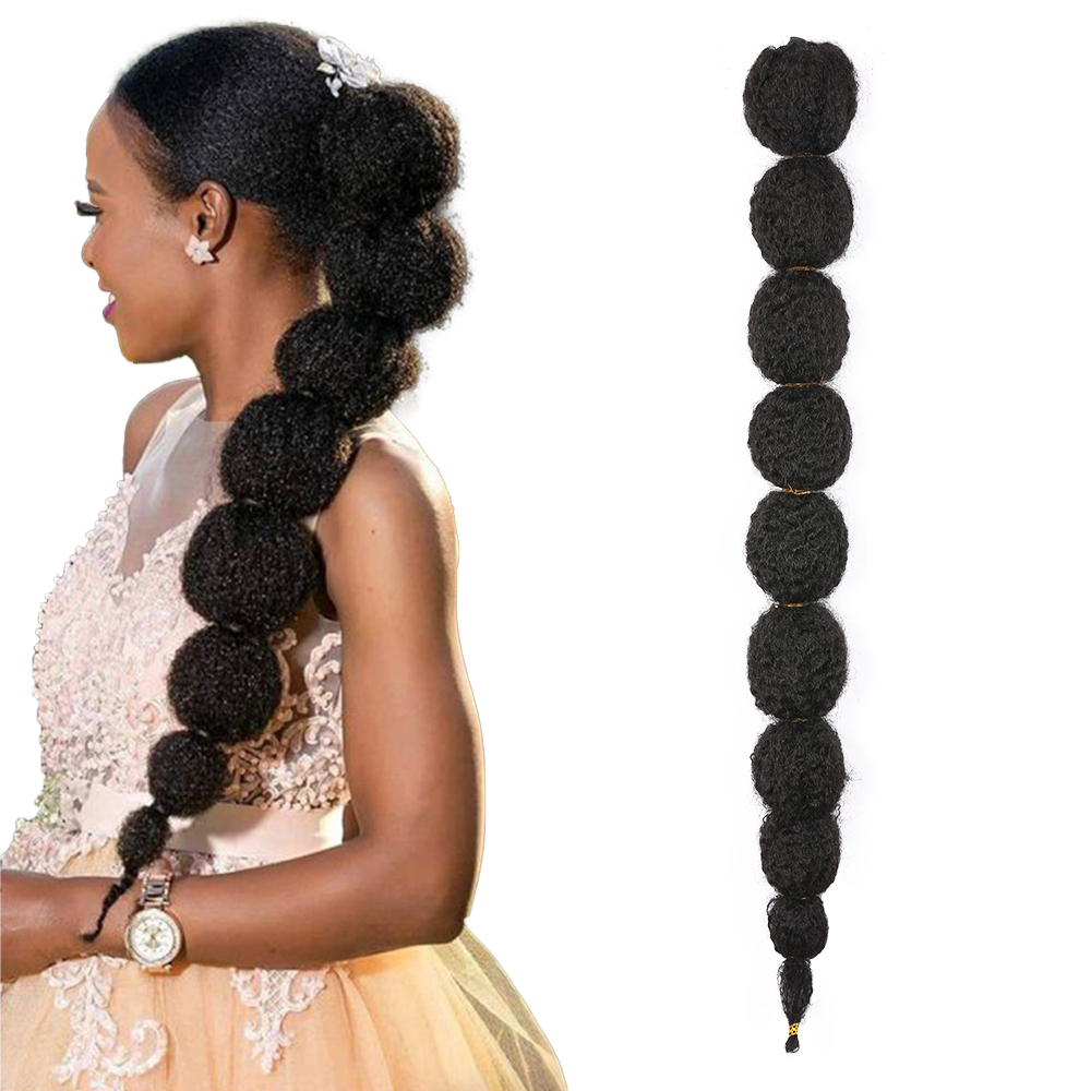 Lantern Bubble Curly Straight Pigtail Ponytail