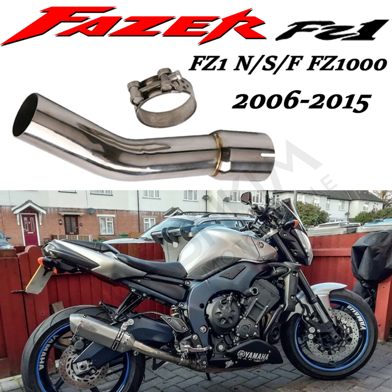 Motorcycle Full System Exhaust Escape Muffler Middle Connect Link Pipe Slip On For YAMAHA FZ1 FZ1N FZ1000 2005 to 2016