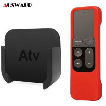 TV Mount for Apple TV 4K 4th Wall Mount Bracket Holder for Apple TV 4th and 4K Silicone Siri Remote Control Protection Case