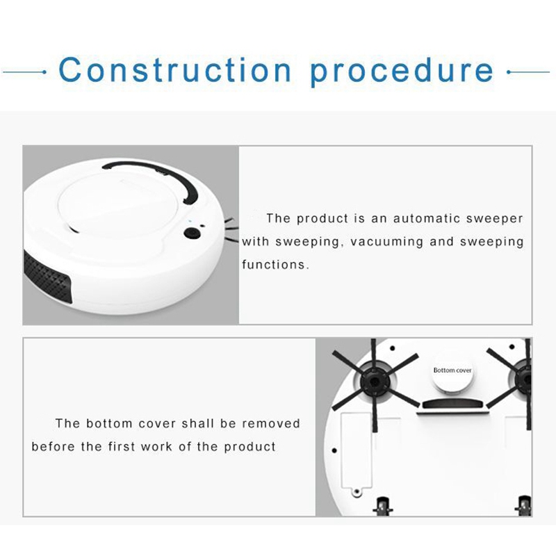 1800PA Smart Robot Vacuum Cleaner 3-In-1 USB Rechargeable Smart ing Robot Strong Suction Cleaner for Home