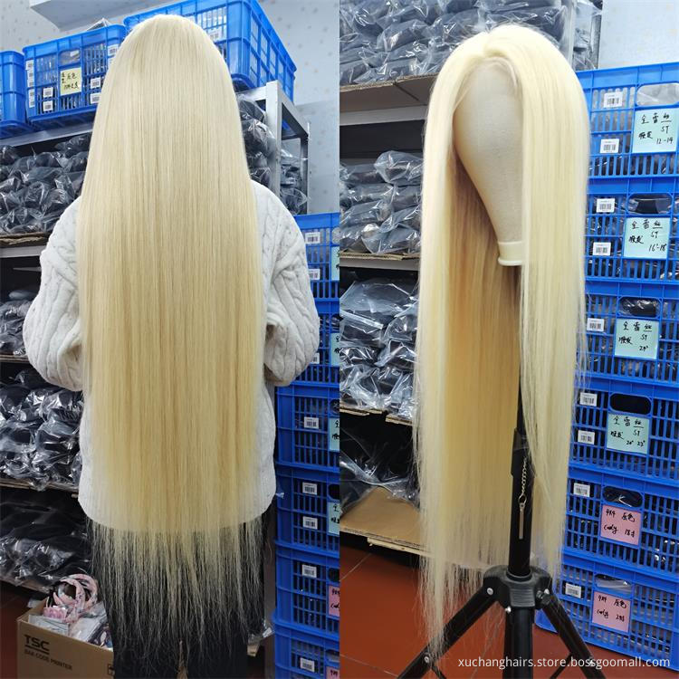 Dropshipping wholesale lace front wigs stock light color blonde 613 full lace wigs glueless human hair wigs hd lace pre plucked