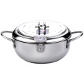 Japanese Deep Frying Pot With A Thermometer And A Lid 304 Stainless Steel Kitchen Tempura Frypot Induction Cooker Fryer Pan