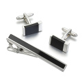 VAGULA Brass Cufflinks Tie Clip 3Pcs Set Luxury Bonito Black Stone Gemelos Classic Clasp Necktie Tie Pin Bar SET 35