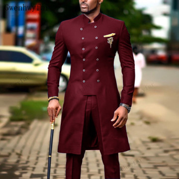 Gwenhwyfar Suits for Men Groom Tuxedo Indian Wedding Wear Casual Man Blazer Men Burgundy Suit Slim Wedding Suits （Jacket+Pants）