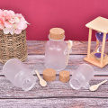 300/200/100g Cosmetic Empty Matte Cork Jar Bath Salt Bottle Women Mask Face Container Refillable Bottles With Wood Spoon