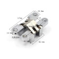 KK&FING 304 Stainless Steel Zinc Alloy Hidden Hinges Invisible Concealed Folding Door Hinge With Screw For Furniture Hardware