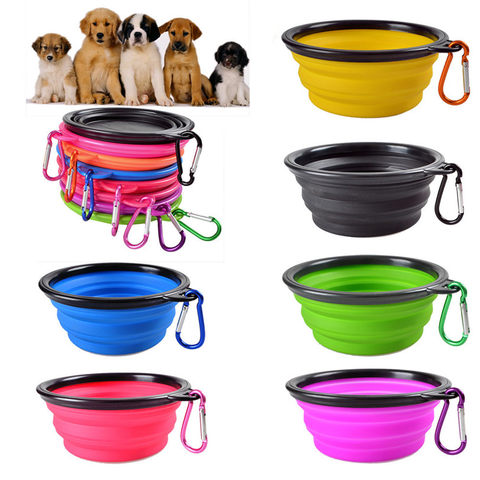 Dog Bowl Foldable Eco Firendly Silicone Pet Cat Dog Food Water Feeder Travel Portable Feeding Bowls Puppy Doggy Food Container
