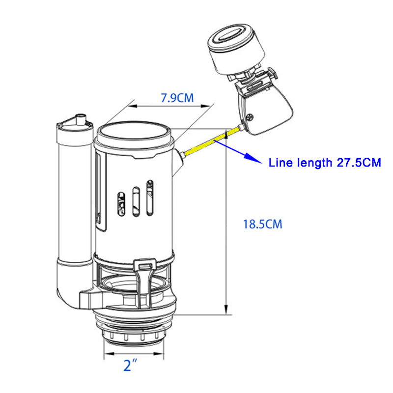 Water Tank Dual Flush Fill Drain Valves Flush Push Button Water Tank Part for Universal Seats Toilet LB88