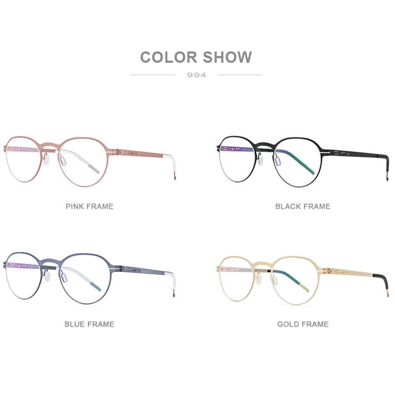 FONEX Alloy Glasses Frame Women 2020 New Round Optical Myopia Prescription Eyeglasses Frames Men Korean Screwless Eyewear 994