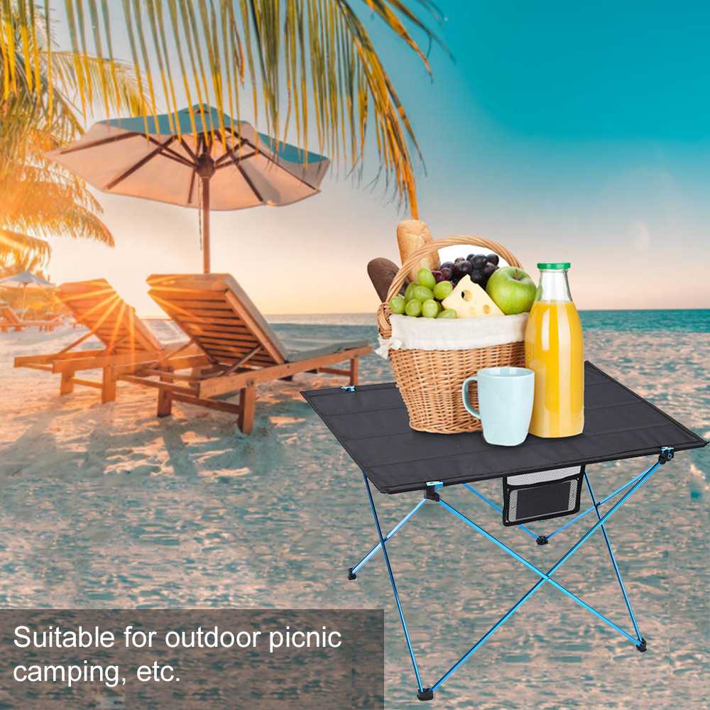 Foldable Camping Table Seat Mat Portable Aluminium Alloy Ultra-light Outdoor Picnic Furniture Folding Desk for Travel Beach BBQ