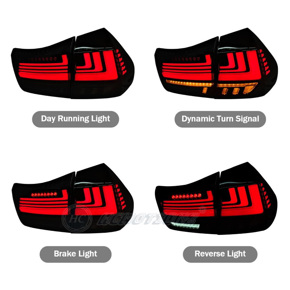 HCMOTIONZ High quality Car Rear Back Lamps DRL RX330 RX350RX 400h 2003-2009 Start UP Animation LED Tail Lights For Lexus
