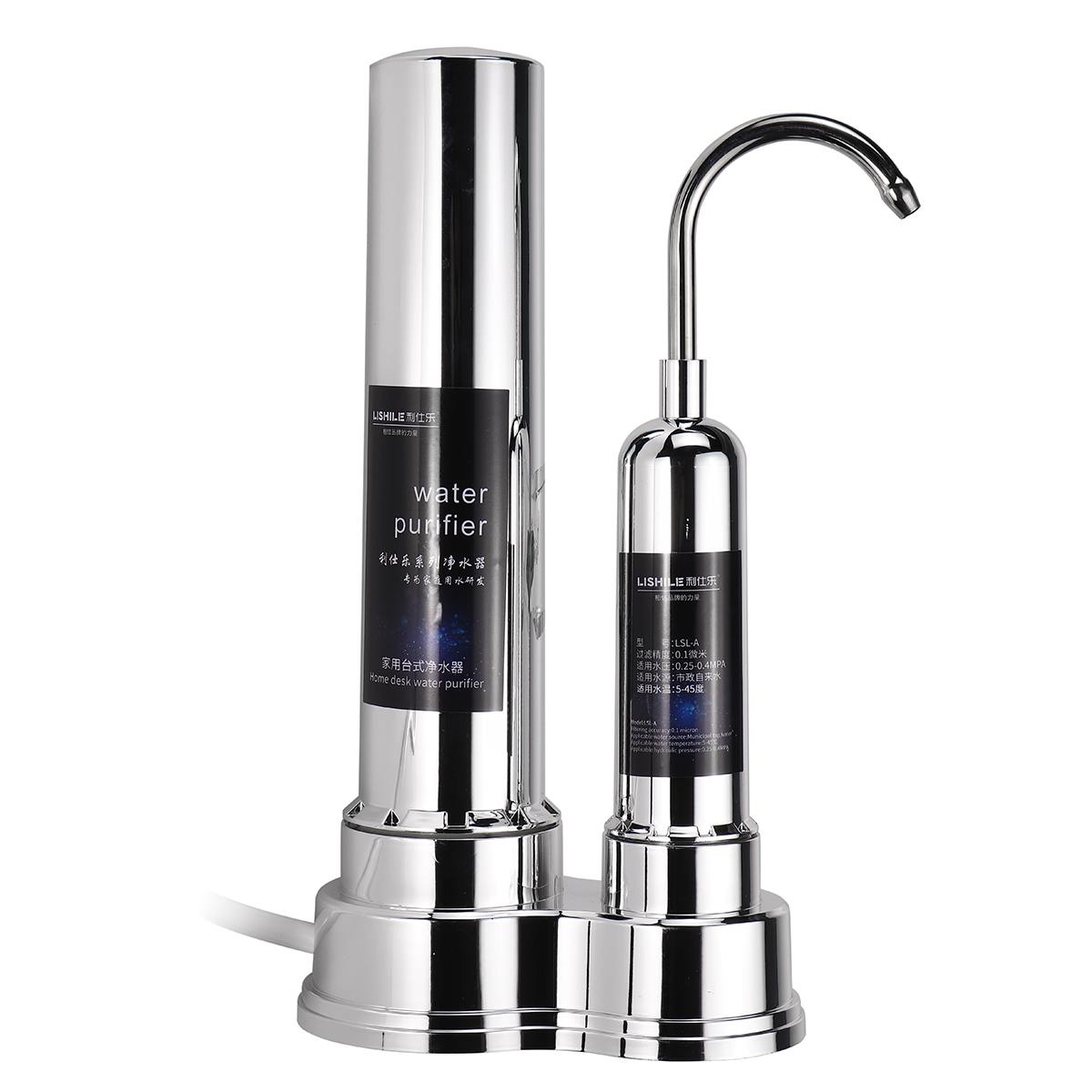 Countertop Water Filter Home Dual Stage Filtration Kitchen Tap Faucet Water Purifier Ceramic Filter Water Treatment Appliance