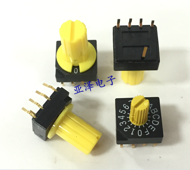 2PCS SC-1110W-9 16-position rotary DIP switch positive code with cap 0-F coding switch