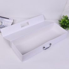 Luxury Rectangular White Gift Box with Metal Handle