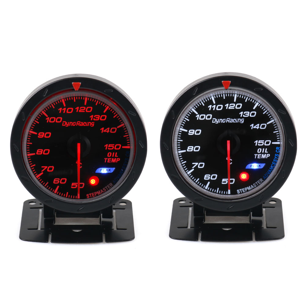 Dynoracing 60MM Car Oil Temperature Gauge Red & White Lighting 50- 150 Celsius Oil Temp Gauge Car Meter with sensor BX101470