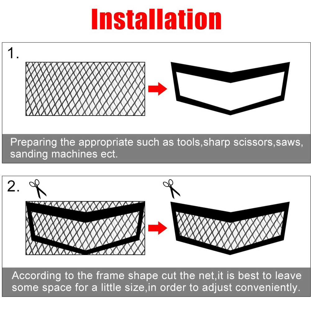 Car Aluminum Alloy Rhombic Mesh Grill Cover Bumper Fender Hood Vent Protector Grill Universal Cuttable Front Radiator Grills