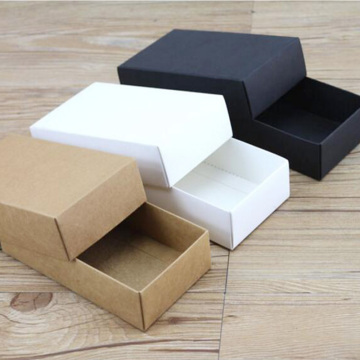 10pcs/lot 10 Sizes Kraft Black White Paper Box Blank Paper Gift Packaging Box Cardboard Box With Lid Gift Large Carton Boxes