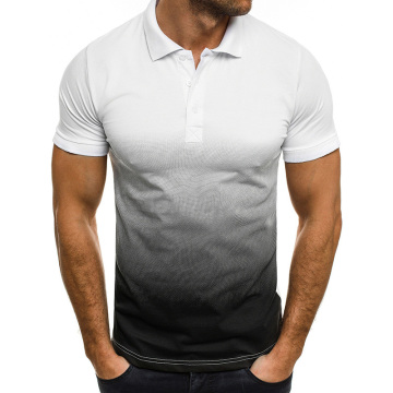 Men's Polo Shirts Cotton Gradient Slim Polo Shirt Men Clothing Casual Shirts for Men ropa hombre streetwear Polo Shirts male