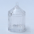 Hand Made Popular Clear Glass Ribbed Jar For Food