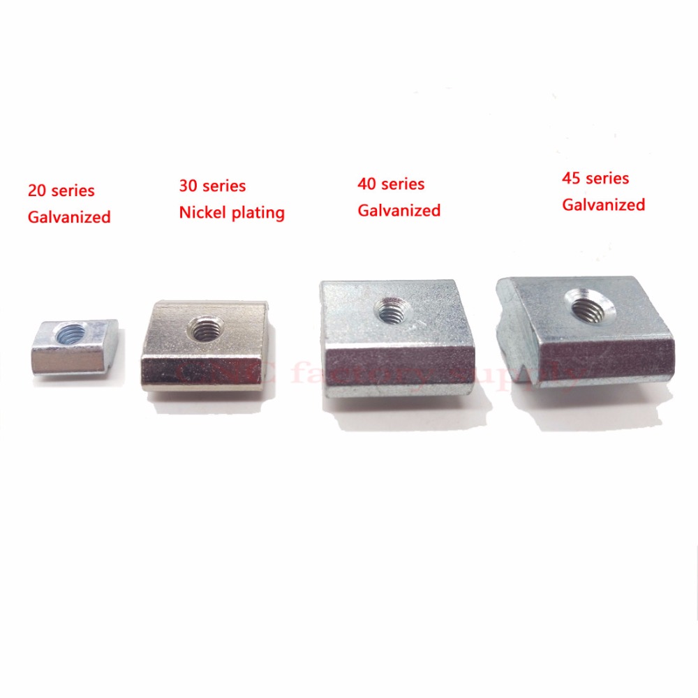 HOT Sale T Sliding Nut Block Square Nuts Nickel plating Aluminum For EU Standard 3030 Aluminum Profile Slot for Kossel