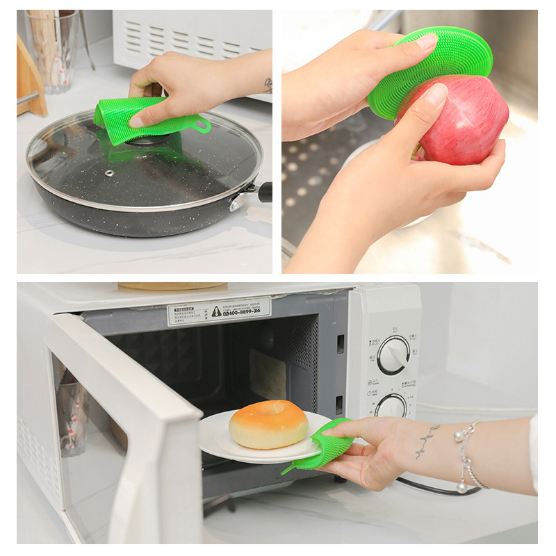 Magic Cleaning Brushes Soft Silicone Dish Bowl Pot Pan Cleaning Sponges Scouring Pads Cooking Cleaning Tool Kitchen Accessories