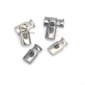 30pcs/lot oval metal alloy stoppers toggle cord locks Drawstring lock 5mm one hole shiny silver, black STP-004