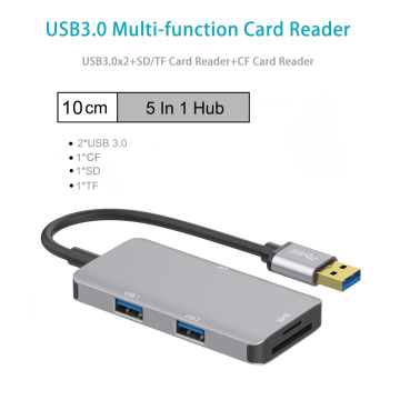 Multi-function high speed usb3.0 hub adapter splitter Hub/SD/TF/CF cardreader for macbook air computer pc laptop Docking Station